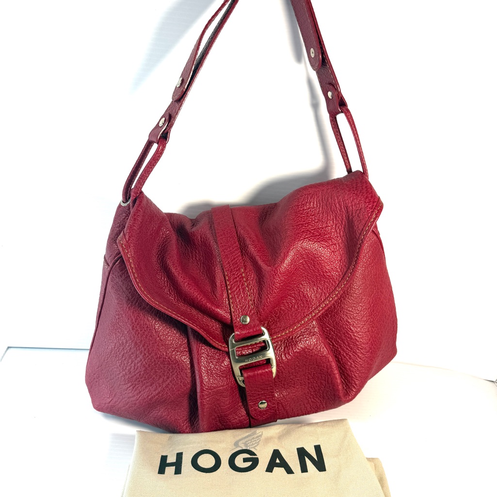 Hogan Crimson Leather Shoulder Bag
